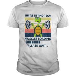 Turtle Lifting Team Muscles Loading Please Wait Retro Shirt